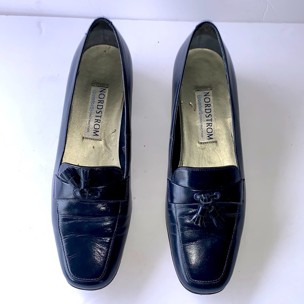 Nordstrom Navy leather loafers